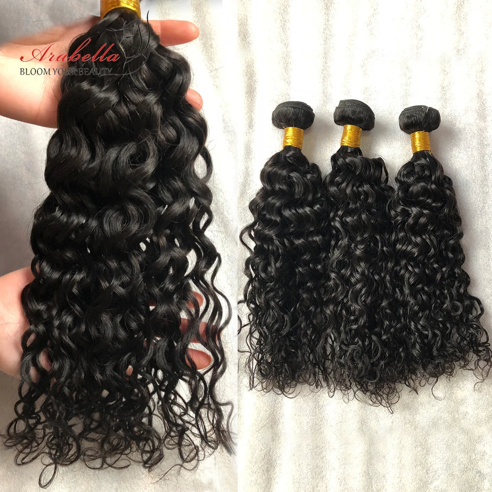 Peruvian Water Wave Hair Bundles 100% Human Hair Extension Arabella Remy Hair Weave Bundles For Black Women