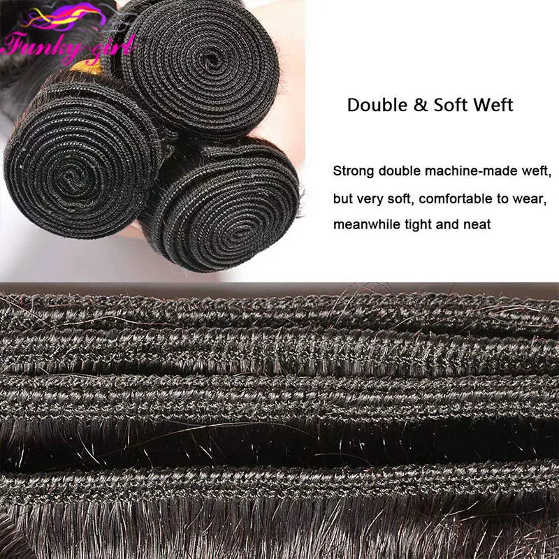 10A Hair Brazilian Bone Straight Hair 1B/30 Human Hair Weave Bundles Two Toned Hair Bundles Ombre Straight Hair 3 Pcs Extensions