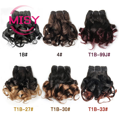 Brazilian Natural Human Hair 200g/Lot Short Curly Hair Bundles Ombre Color 1B 99J 30 27 For Women Hair Extensions Human Hair