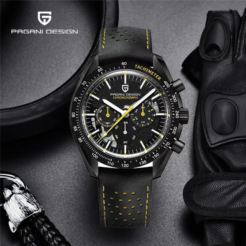 2023 New Men Watches PAGANI DESIGN Brand Luxury Leather Casual Quartz Chronograph Waterproof 100M Clock Relogio Masculino 1779