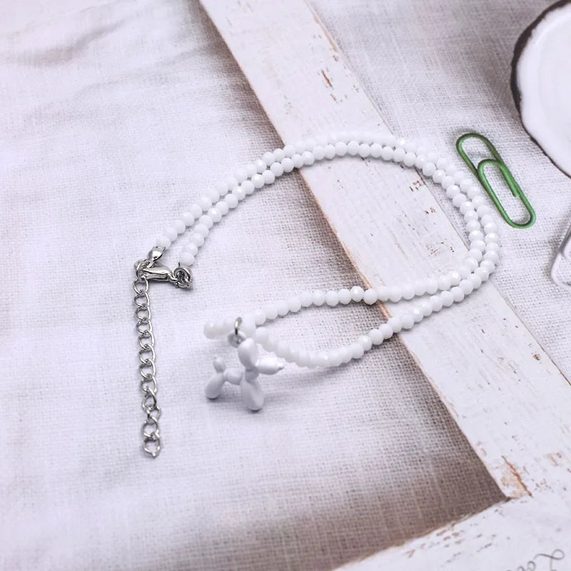 Simple Necklace Natural pearl Statement Short Chain Necklace For Women Seed Crystal glass beads Chain Necklaces Handmade Jewelry