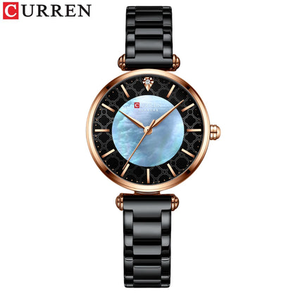 Watches Women CURREN Top Brand Fashion Thin Quartz Wristwatch with Charming Stainless Steel Bracelet часы женские наручные