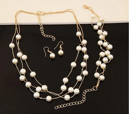 Pearl Necklace Collier Femme Collares Statement Multilayer Choker Statement Jewelry Women Simulated Pearl Necklaces & Pendants