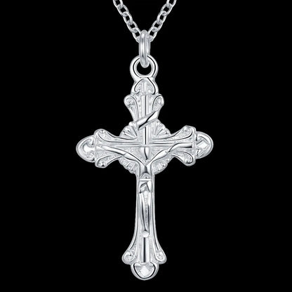 cross shiny bling sterling-silver-jewelry Necklace New Sale silver necklaces & pendants /NGSTXIOK ANLQRMGK