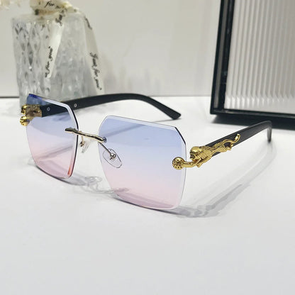 Rimless Fashion Sunglasses Trend 2024 Shades UV400 Women and Men Sun Glasses