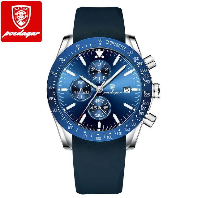 POEDAGAR Watch for Men 988 Slim Business Quartz Men's Watches Luxury Chronograph Sports Mens Wristwatch Clock Relogio Masculino