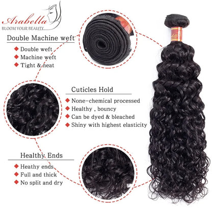 Peruvian Water Wave Hair Bundles 100% Human Hair Extension Arabella Remy Hair Weave Bundles For Black Women