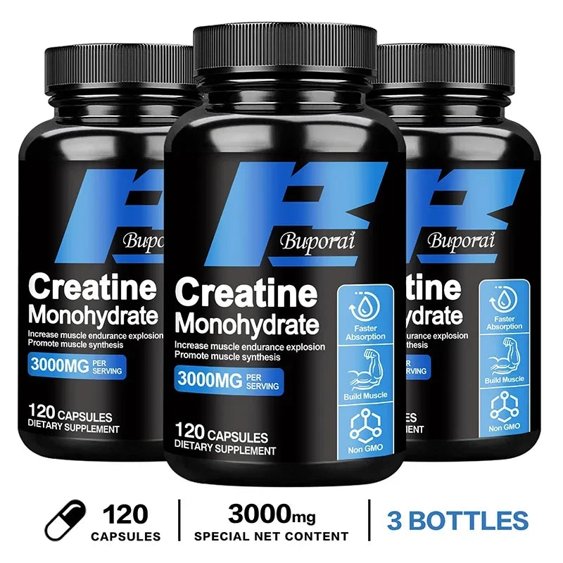 Creatine Monohydrate - Enhance Muscle Strength, Promote Muscle Growth, Improve Athletic Performance, Vegetarian, Gluten-free
