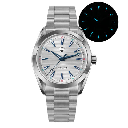 Watchdives WD0006 Watch VH31 Sweep Second Movement Domed Sapphire Crystal BGW9 Luminous 10Bar Waterproof 38mm Vintage Watches
