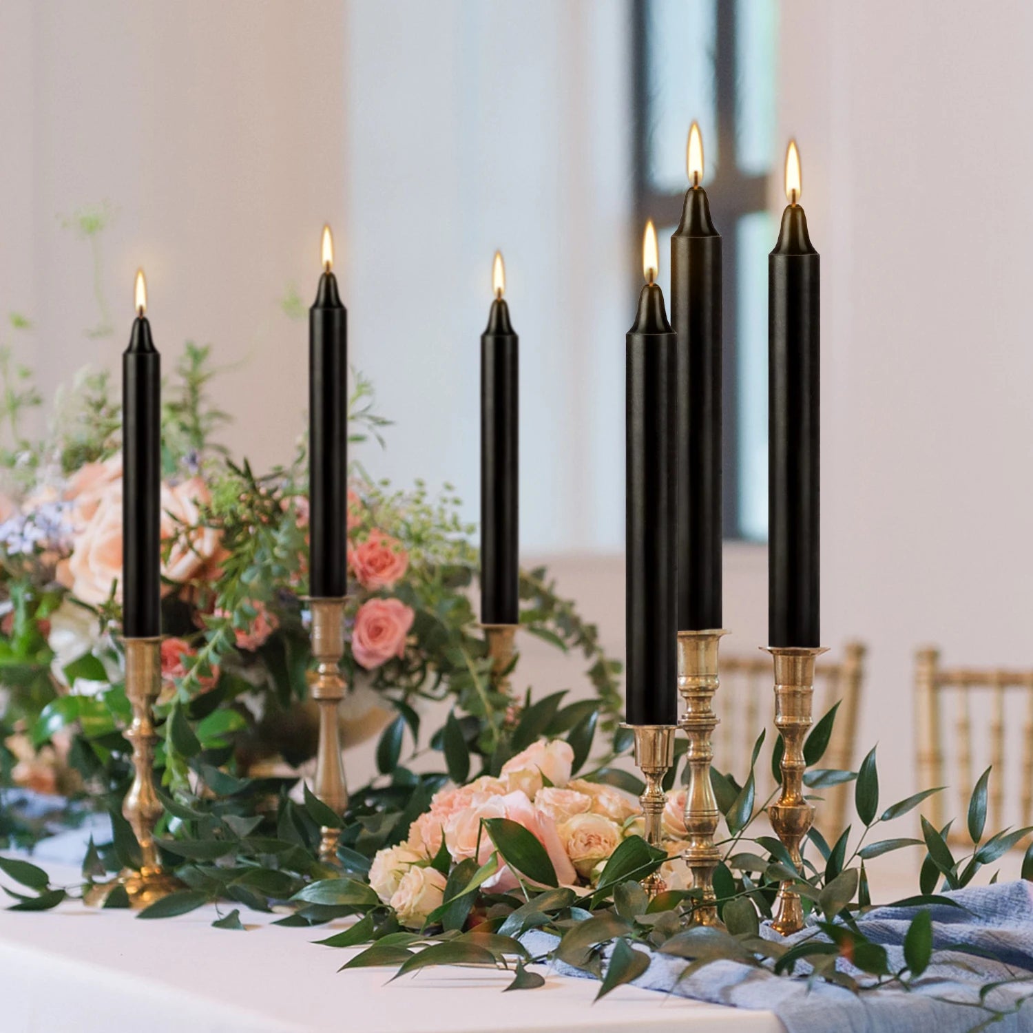 20 Black 4Inch Pole Waxs, Drip-Free, Smoke-Free, Fragrance-Free, Home Dinner Candles, Hand-Pulled, High-Quality, Suitable for Church, Family, Wedding, Party, Seasonal Celebrations, Emergency Situations and Home Decorations, I