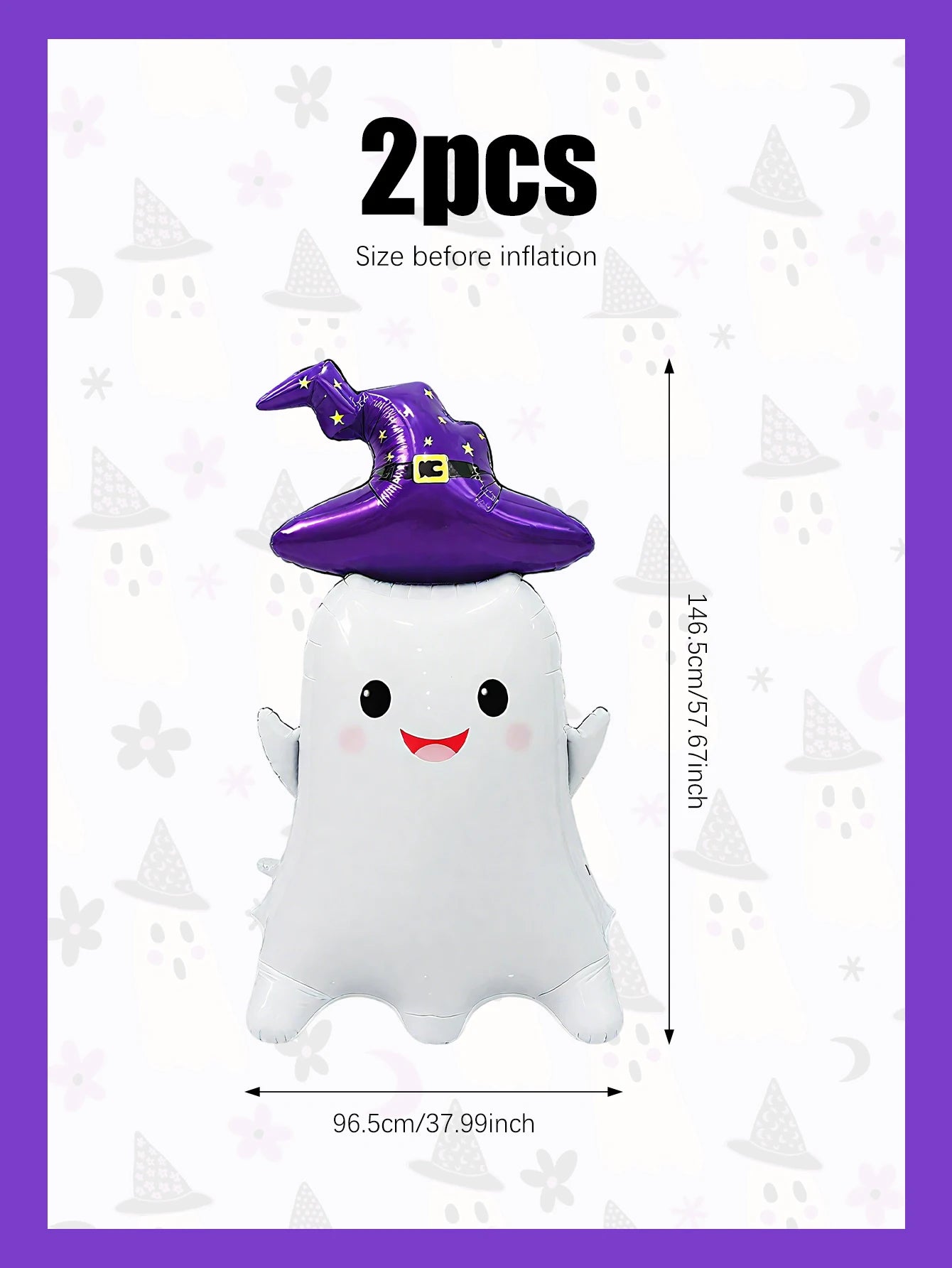 1pc/2pcs ghost aluminum foil balloons, suitable for Halloween party, ghost party, Halloween atmosphere decoration supplies