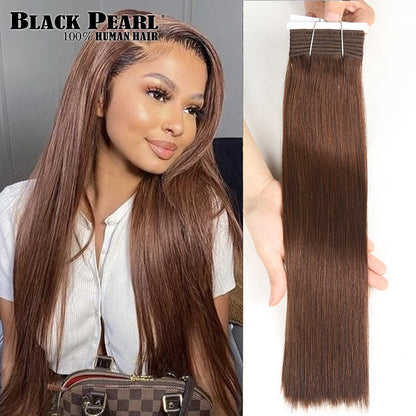 Cheap Chocolate Brown Bone Straight Human Hair Bundles "8-22" Remy 100% Virgin Human Hair #4 Brazilian Hair Weave 1 3 Bundles