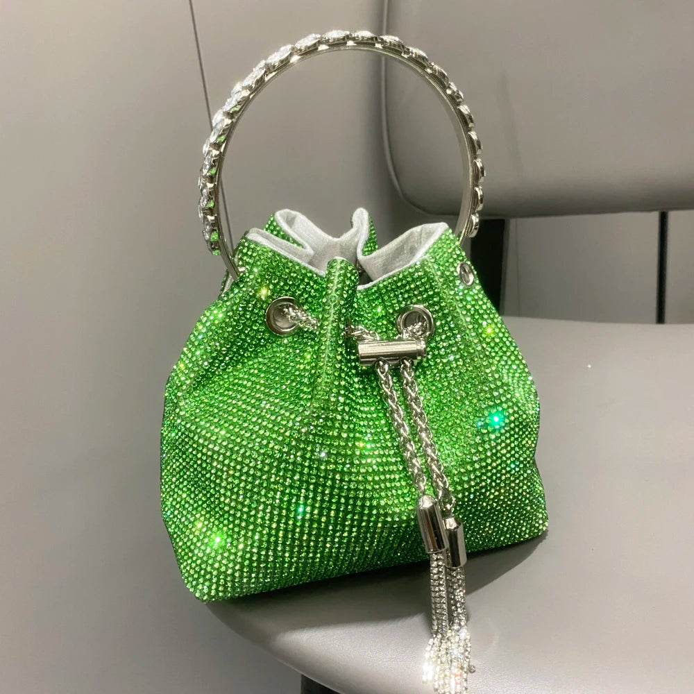 purses and handbags bags for women luxury Designer bucket clutch purse evening banquet bag Crystal rhinestone shoulder bags