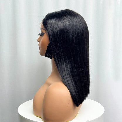 Bone Straight Human Hair Wigs 280% Density Vietnamese 4x4 Transparent HD Lace Closure Double Drawn Bob Wigs For Women