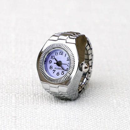Ring Watch New Hot Selling Creative Alloy Shell Finger Circular Dial Couple Men And Women