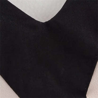 women's dress is fashionable casual lazy contrasting color V-neck slim suspender temperament summer new dress