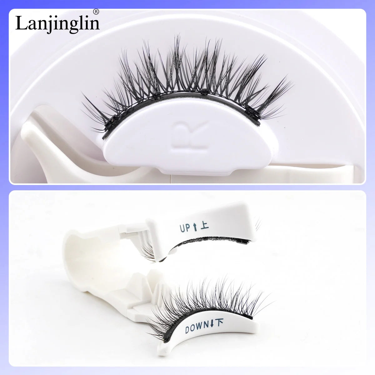 1 Pair Reusable Magnetic Lashes No Glue Needed 3D Magnetic with Clip Tweezers False Eyelash Magnetic Lash Kit Make up Eyelashes