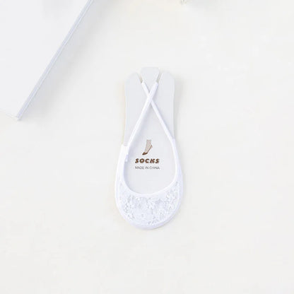 Transparent Lace Boat Socks Women's Summer Socks Ultra Thin Invisible Half Forefoot High Heels Invisible Socks Suspenders Design
