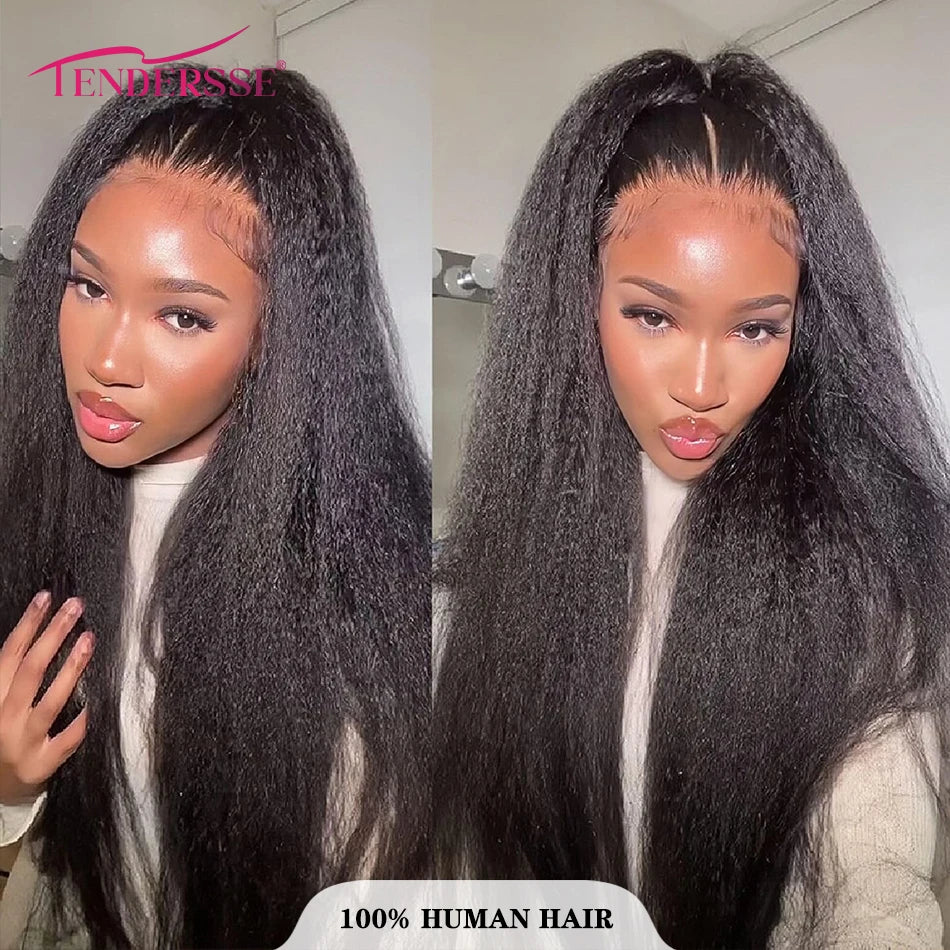 10A Peruvian Virgin Hair Kinky Straight Hair 3 Bundles Dark Root Brown Afro Ombre Yaki Human Hair Wave For Women On Clearance