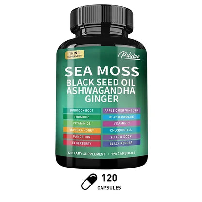 Sea Moss Supplement - Supports Thyroid Health, Anti-aging, Antioxidant, Improve Immunity, Detox, Beauty Health