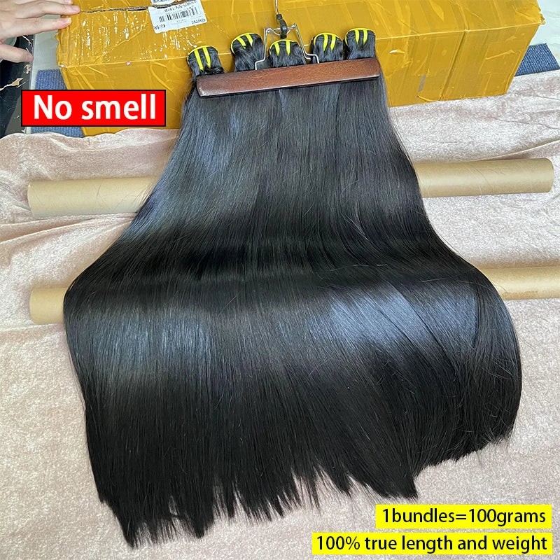 16A Vietnamese Raw Hair Bundles Bone Straight Bundles 100% Unprocessed Virgin Human Hair Extensions Double Weft 10-36Inch #1B