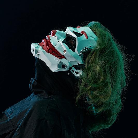 Cyberpunk Joker Masks with Clown Braids Cosplay Clown Costume Party Props Halloween Anime Role-Playing Gifts Toys for Adults