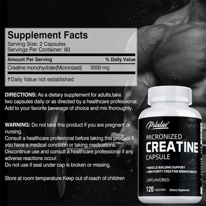 Creatine Monohydrate - Increase Muscle Strength, Improve Endurance, Promote Athletic Performance, Enhance Energy, Non-GMO