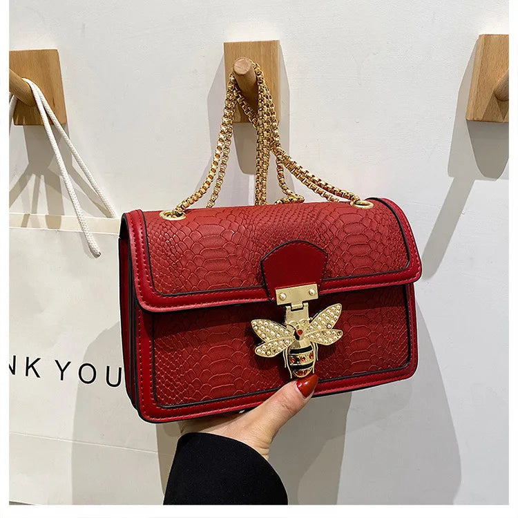 2025 Spring-Summer New Women's Bag - Fashion Designer Foreign Style, Chain Shoulder, Retro Messenger Small Square Bag