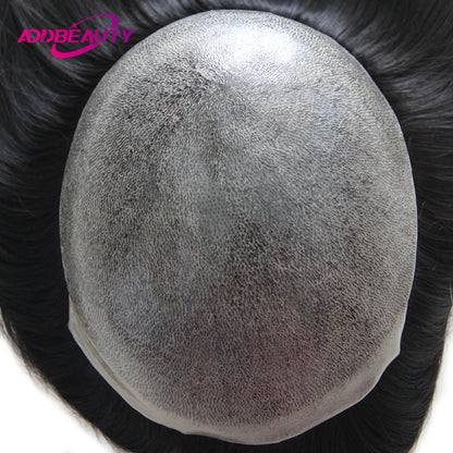 Straight Human Hair Wigs for Women Full PU Toupee 100% Real Human Hair Blonde Human Hair Replacement System Unit Natural Brown