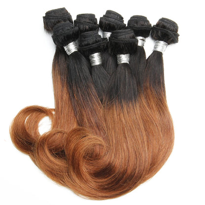 Brazilian Curly Hair Bundles for Women Ombre Curly Human Hair Bundles 8 Bundles Bob Hair Extensions Bundles Human Hair T1b 27 30