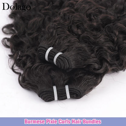 Burmese Pixie Curls Human Hair Bundles Deals Curly Virgin Human Hair Weft Spiral Vietnamese Raw Human Hair Extensions Weave