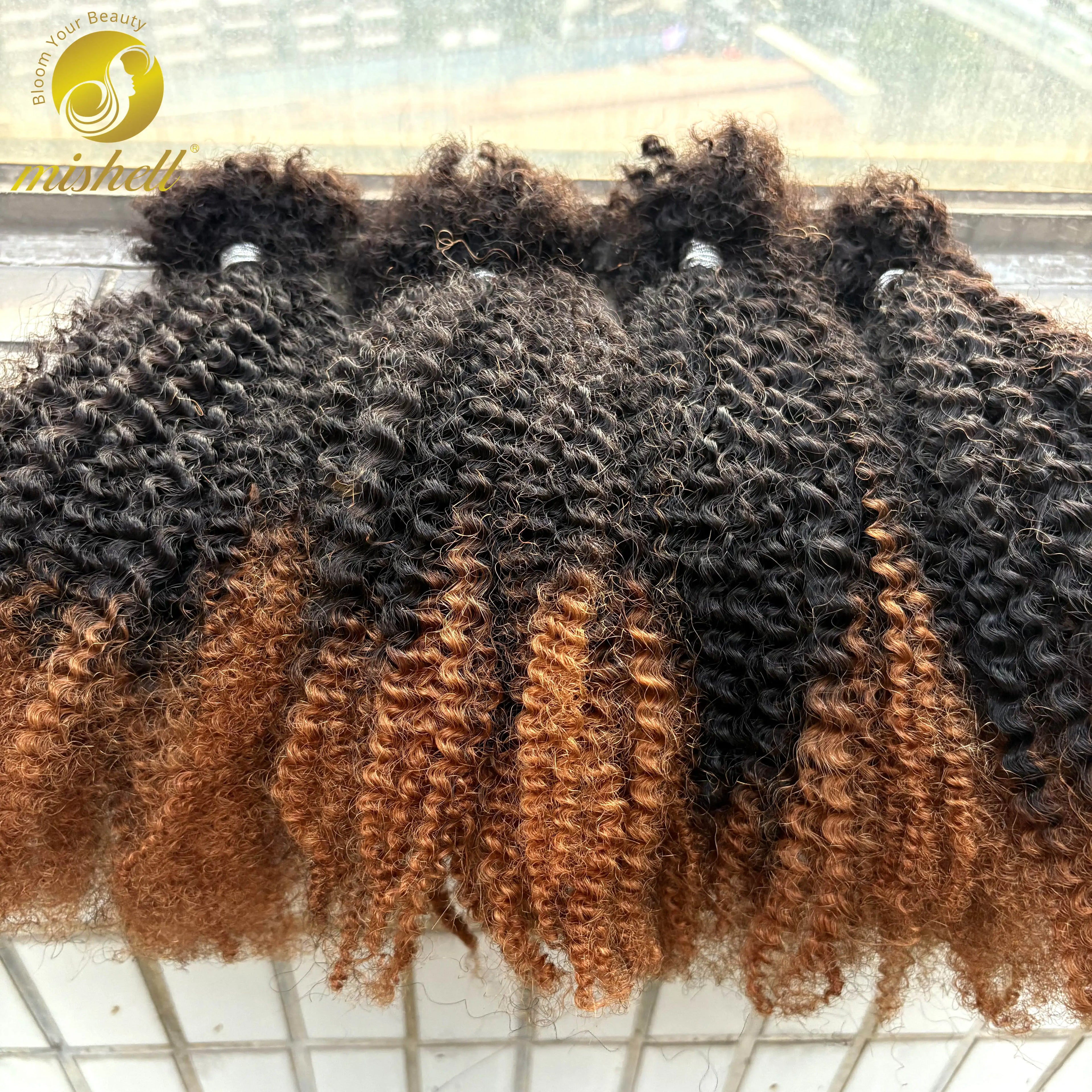16inch Brazilian Remy Hair Afro Kinky Curly Bulk Human Hair For Braiding  30g/Bundle Natural Color Braids Hair No Weft for Women