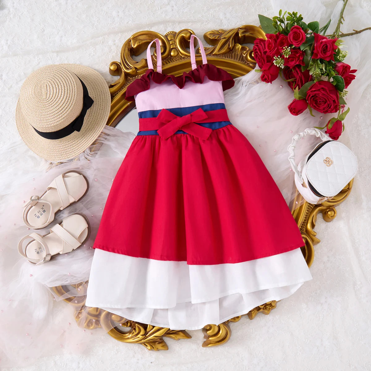 2-10yrs Children's Fashion Dresses Barbi White Snow Moana Dress Girls Casual Outfits Kids Princess Dress For Girls Slings Skirt