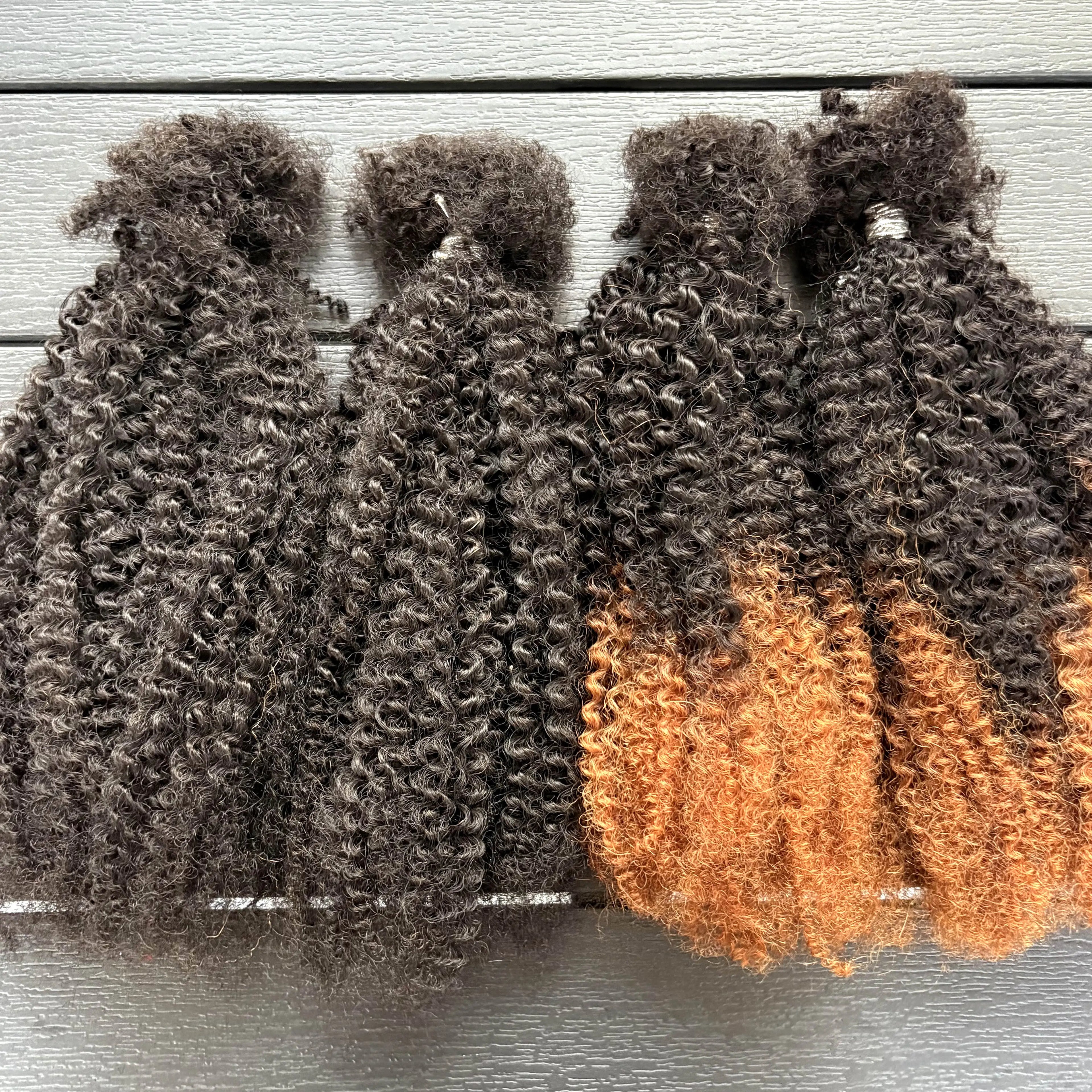 16inch Brazilian Remy Hair Afro Kinky Curly Bulk Human Hair For Braiding  30g/Bundle Natural Color Braids Hair No Weft for Women