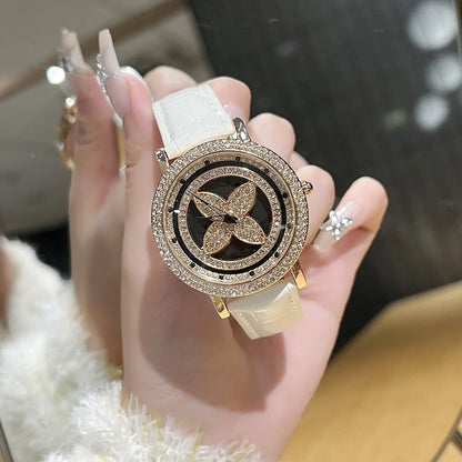2025 Quality watches for women, four leaf timing, vintage flowers, light luxury, versatile fashion, exquisite temperament