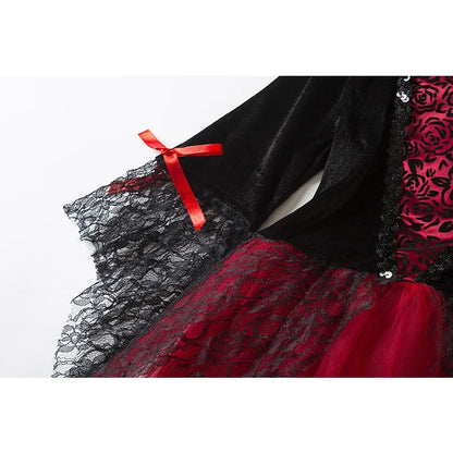 2-15Y Girl Vampire Halloween Dress for Kid Ghost Bride Gothic Cosplay Vampire Costume Kids Carnival Party Clothes Party Gifts