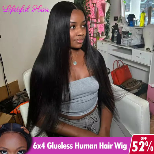 32 Inch 6x4 Bone Straight Human Hair Wigs Glueless Wig Human Hair Ready To Wear Pre-cut Brazilian 100% Human Hair Wigs For Women