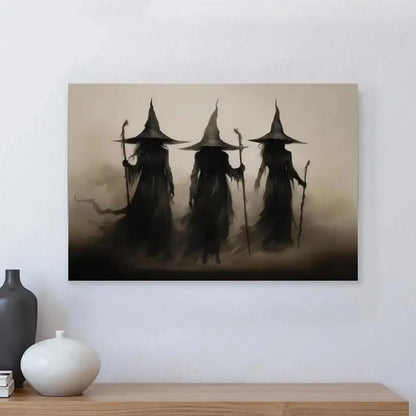 Abstract Retro Witch Halloween Canvas Prints Witchcraft Cartoon Cosplay Wall Art Poster for Family Bedroom Office Decor Cuadros