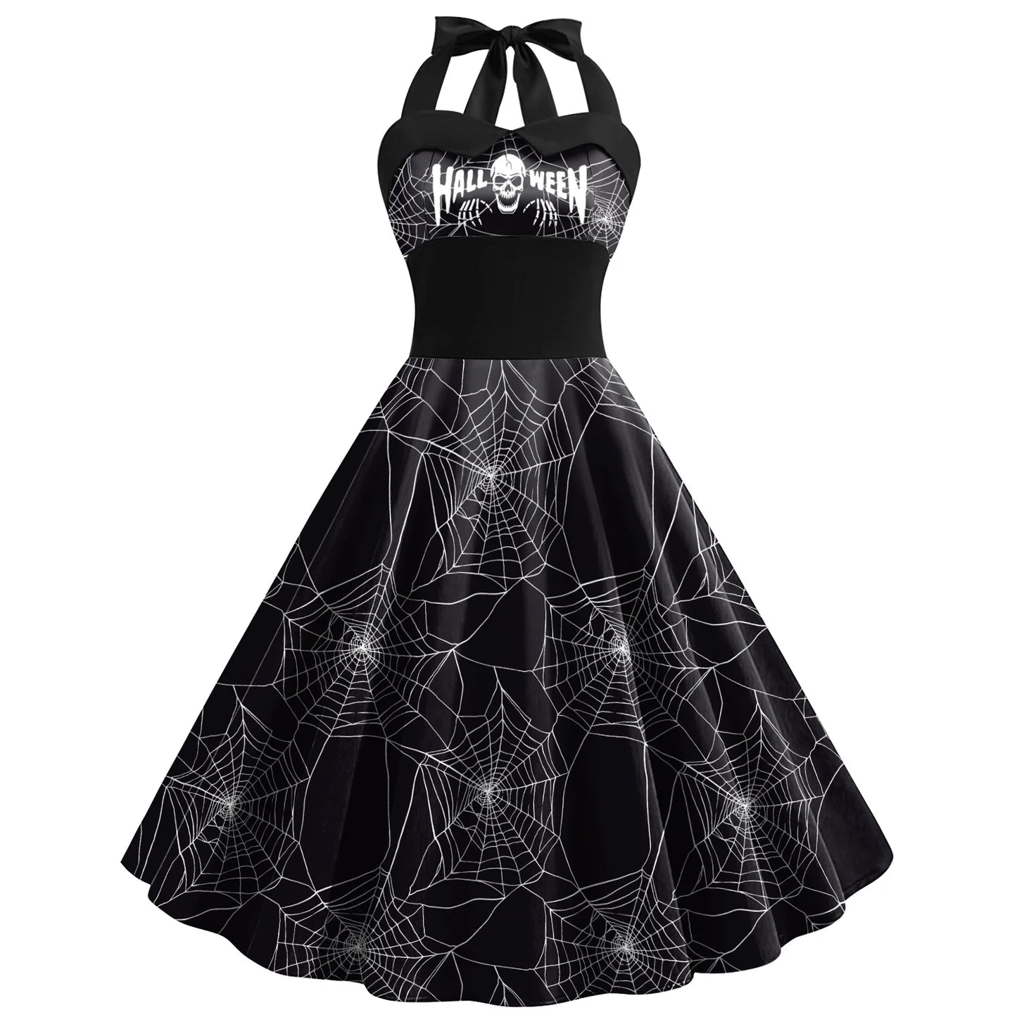 [You're My Secret] Vintage Dress Women 2023 Summer Sexy Print Halloween Party Dresses Vestidos Robe Pin Up Y2K Rockabilly Dress