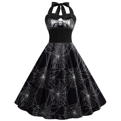 [You're My Secret] Vintage Dress Women 2023 Summer Sexy Print Halloween Party Dresses Vestidos Robe Pin Up Y2K Rockabilly Dress