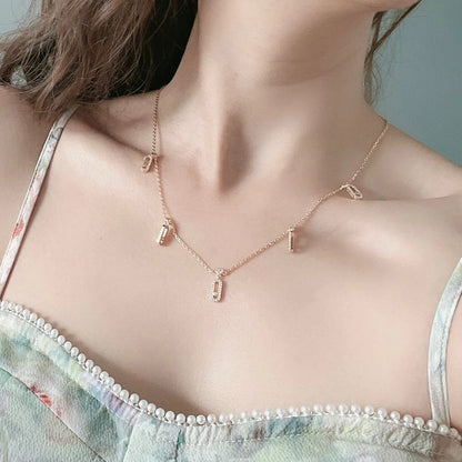 Classic Romantic Jewelry 925 Pure Silver Women's Necklaces With Five Pendants.Popular Holiday Gift, Banquet  Jewelry Accessories