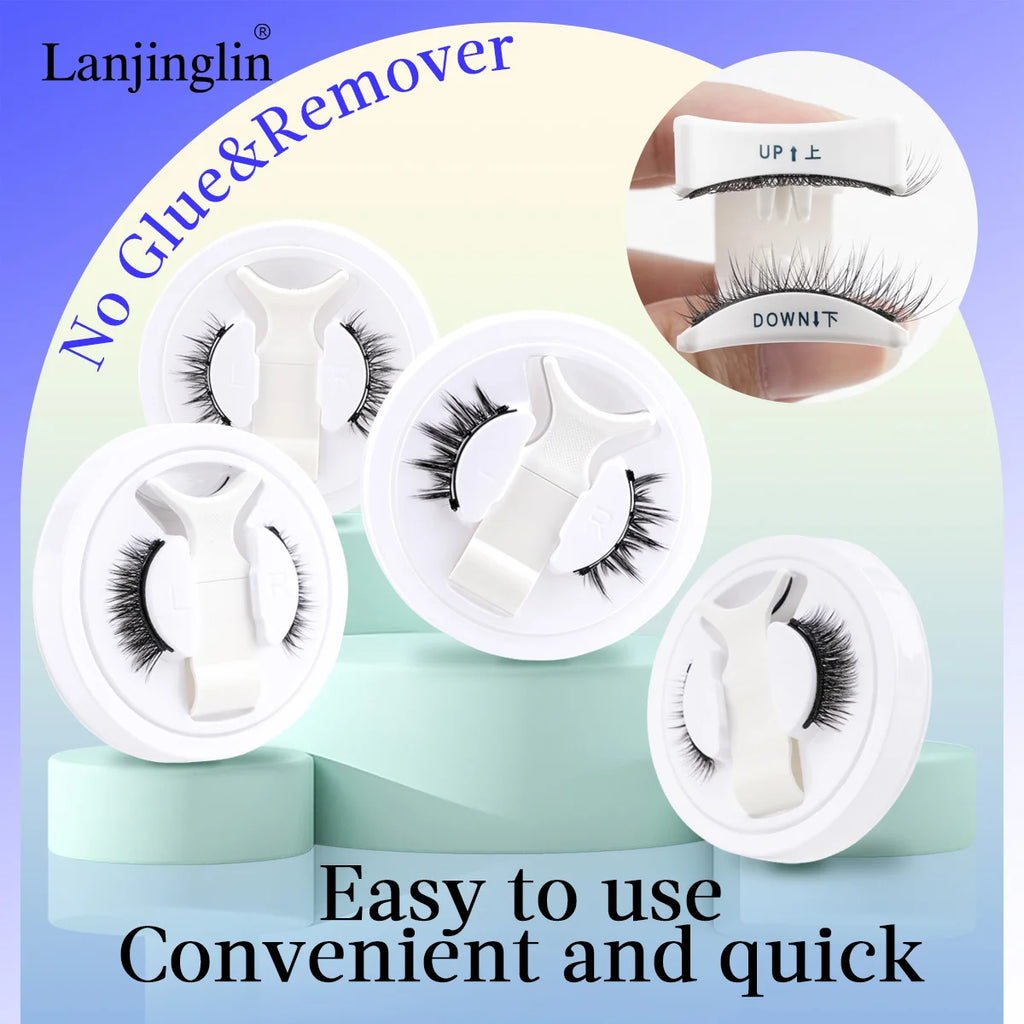 1 Pair Reusable Magnetic Lashes No Glue Needed 3D Magnetic with Clip Tweezers False Eyelash Magnetic Lash Kit Make up Eyelashes