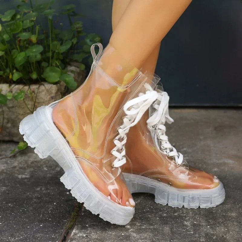 2025 New Sexy Transparent Comfortable Casual Fashion Women's Shoes Increased Wear-Resistant Winter Boots Chaussure Femme