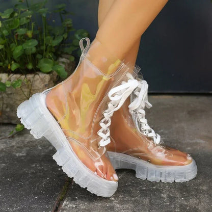 2025 New Sexy Transparent Comfortable Casual Fashion Women's Shoes Increased Wear-Resistant Winter Boots Chaussure Femme