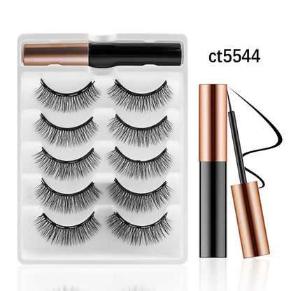 REDSIREN Natural Magnetic Lashes Makeup 1/5Pairs Reusable Magnetic False Eyelashes and Eyeliner Kit