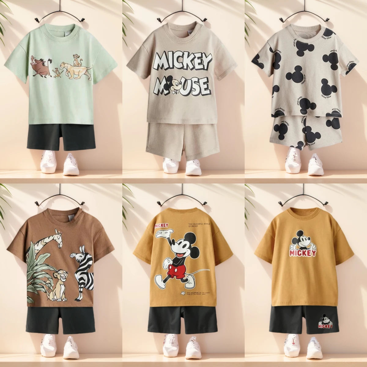 Child Clothing Sets Boys Cartoon Print Tshirt Simple Fashion Tees Shorts  Fashion Tops Tracksuits Kids Short Sleeve Tops Shorts
