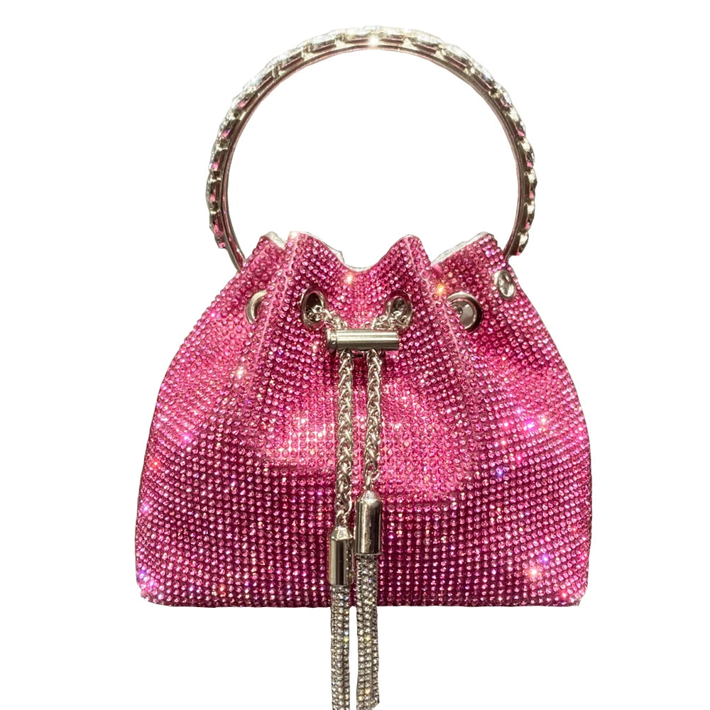 purses and handbags bags for women luxury Designer bucket clutch purse evening banquet bag Crystal rhinestone shoulder bags