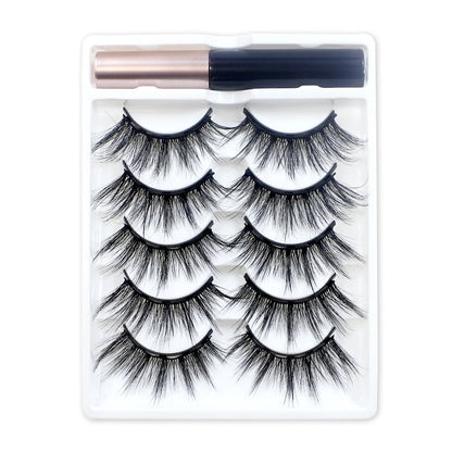 REDSIREN Natural Magnetic Lashes Makeup 1/5Pairs Reusable Magnetic False Eyelashes and Eyeliner Kit
