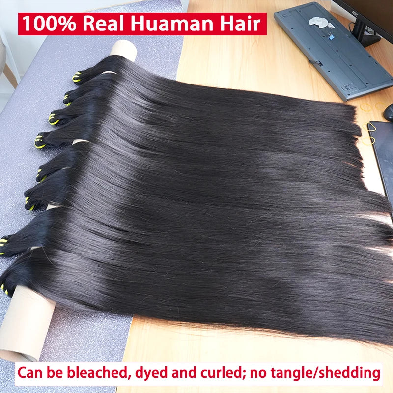 16A Vietnamese Raw Hair Bundles Bone Straight Bundles 100% Unprocessed Virgin Human Hair Extensions Double Weft 10-36Inch #1B
