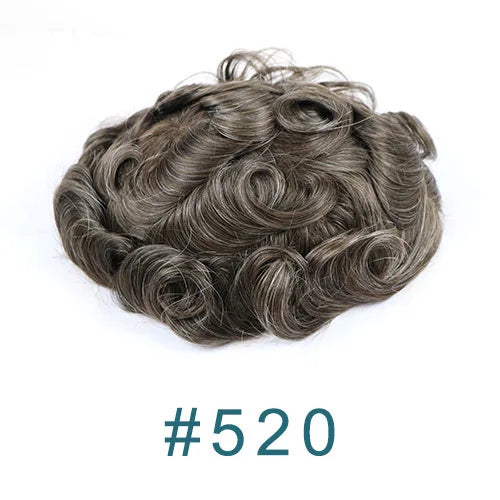 100% Human Hair 80Density Natural Hairline 0.02mm Full Skin Base Men Toupee #1B80 #60R Capillary Prosthesis System Man Hairpiece